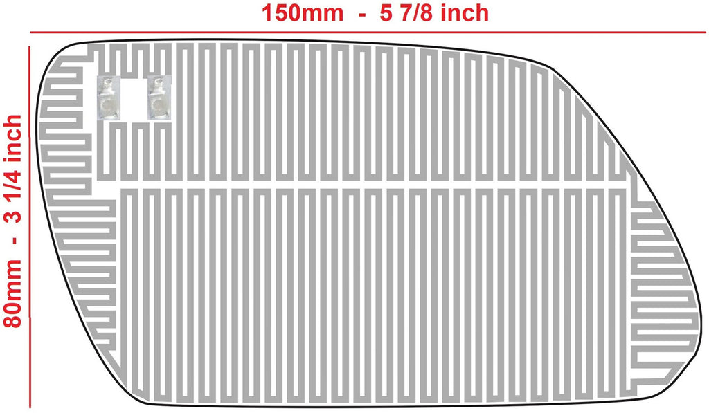 Medium Rhombus Heater Grid for Sideview Mirror Glass - Left