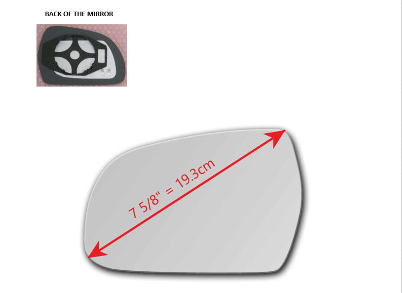 Heated Mirror Glass With Plastic Backing Plate Attached for Audi A4 2011 - 2016