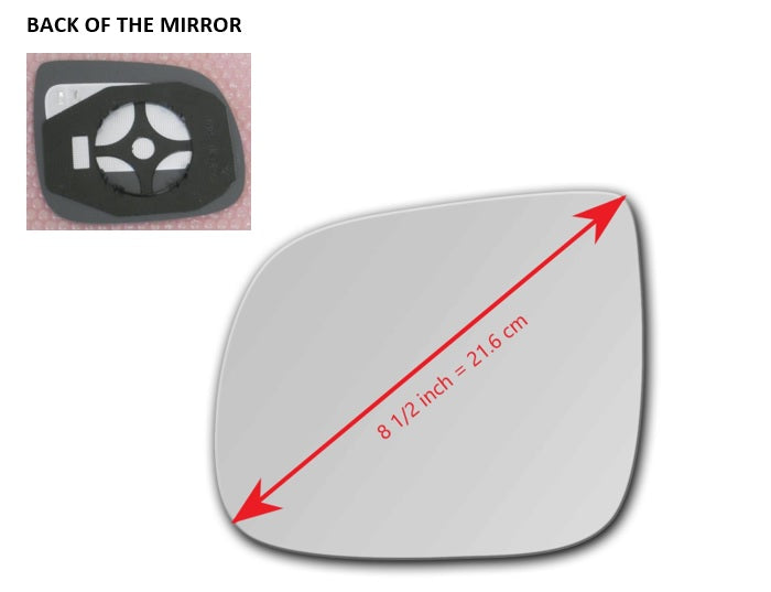Heated Mirror Glass with Plastic Backing Plate Attached for Audi Q5 B8 2009 - 2017