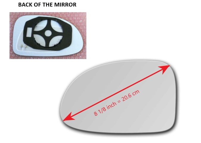 Heated Mirror Glass With Plastic Backing Plate Attached for Dodge Durango 1998 - 2003