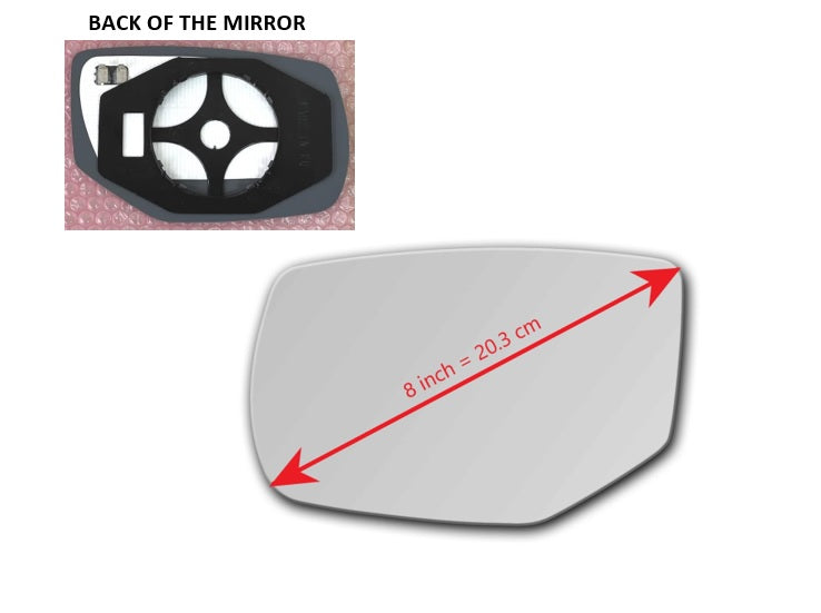 Heated Mirror Glass With Plastic Backing Plate Attached for Honda Accord 2013 - 2017