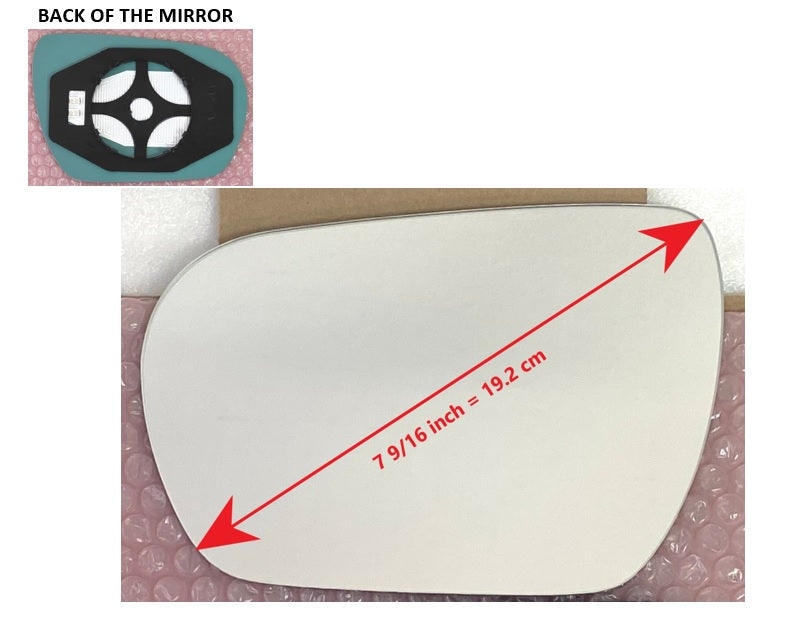 Heated Mirror Glass With Plastic Backing Plate Attached for Hyundai Santa Fe Sport 2013 - 2018