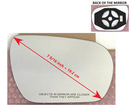 Heated Mirror Glass With Plastic Backing Plate Attached for Hyundai Santa Fe Sport 2013 - 2018