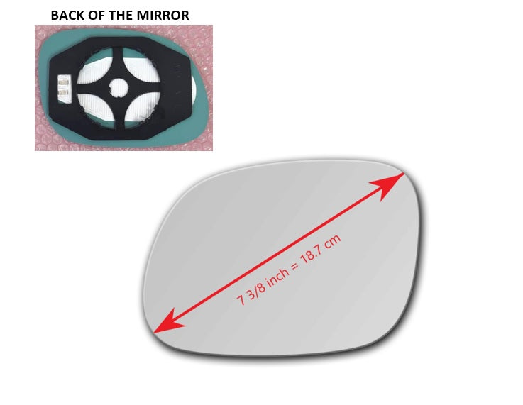 Heated Mirror Glass With Plastic Backing Plate Attached for Kia Soul EV 2015 - 2019