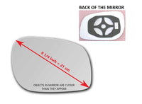 Heated Mirror Glass With Plastic Backing Plate Attached for Land Rover FREELANDER 2002 - 2005