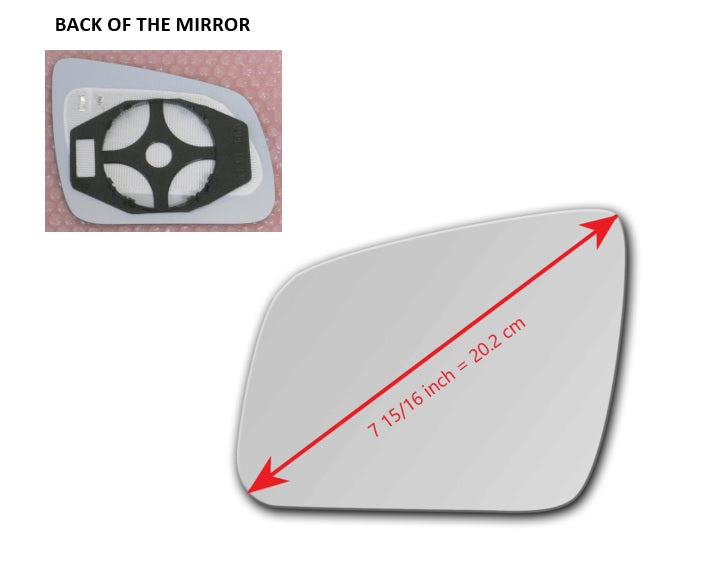 Heated Mirror Glass With Plastic Backing Plate Attached for Mercedes-Benz C300 2008 - 2014