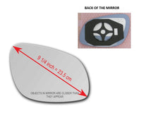 Heated Mirror Glass with Plastic Backing Plate Attached for Porsche Cayenne 2002 - 2006