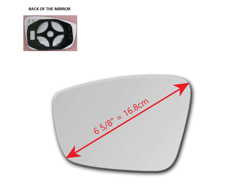Heated Mirror Glass With Plastic Backing Plate Attached for Volkswagen Jetta  2011 - 2018