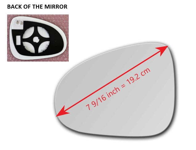 Heated Mirror Glass With Plastic Backing Plate Attached for Volkswagen Touareg 2011 - 2017