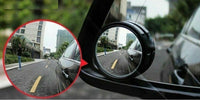 Pair of Small Adjustable Convex Blind Spot Add On - 50mm Round Black Plastic Frame