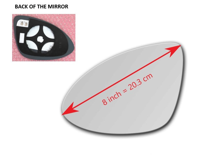 Heated Mirror Glass With Plastic Backing Plate Attached for Porsche Cayenne  2011 - 2017