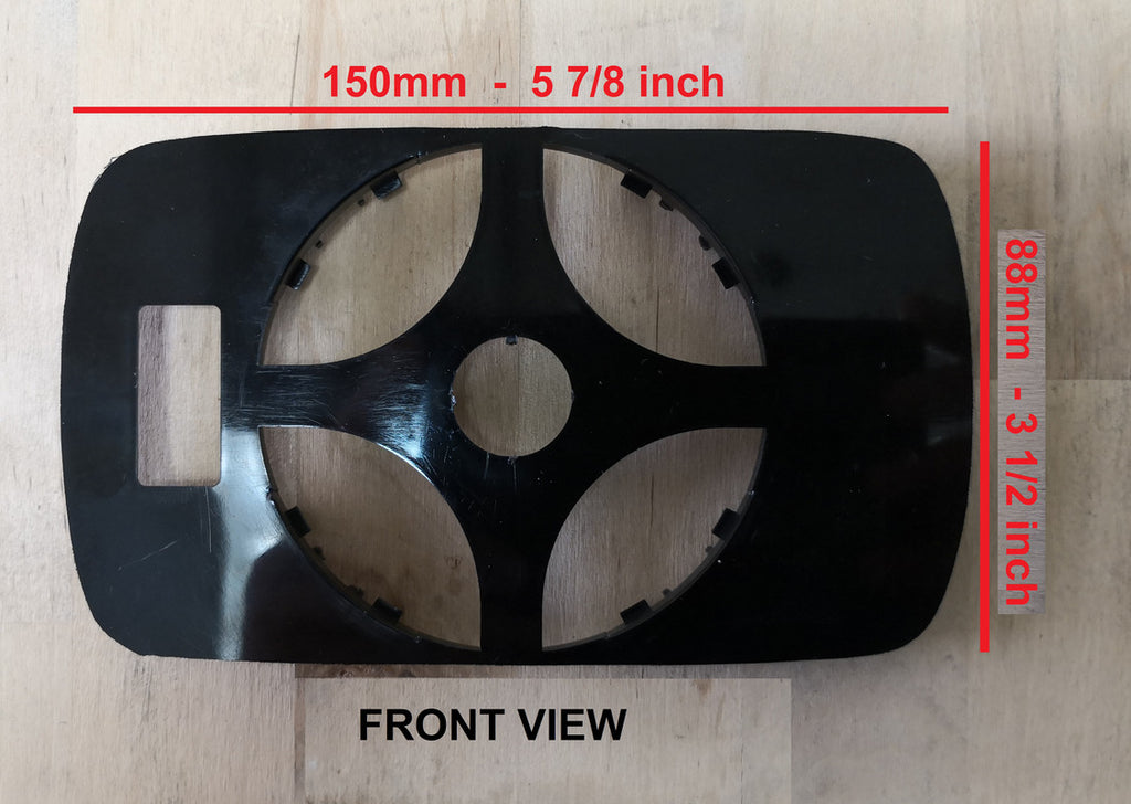 Small Rectangle Plastic Backing Plate - 85mm Round Mount For Sideview Mirror Glass
