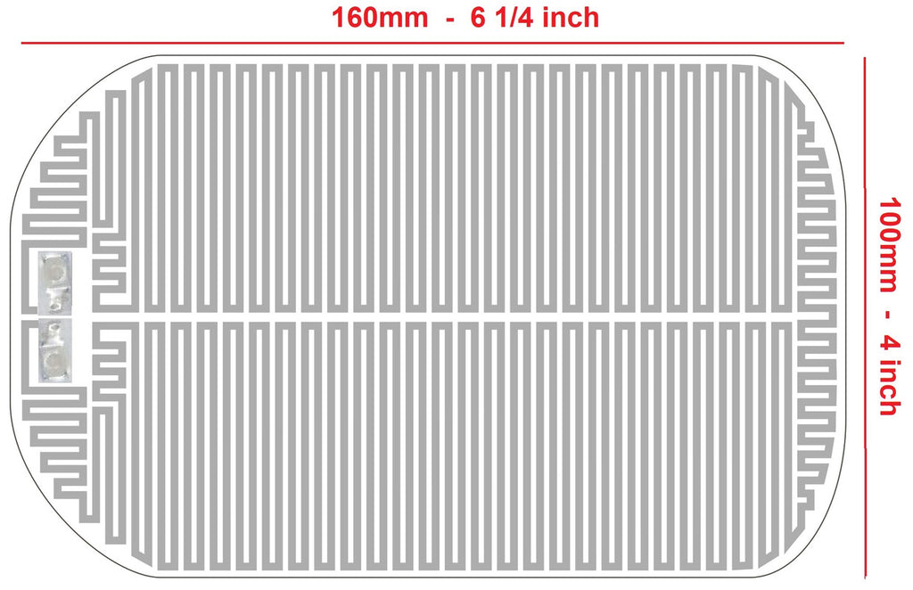 Large Rectangle Heater Grid for Sideview Mirror Glass