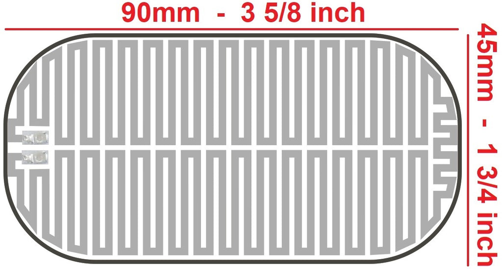 Small Rectangle Heater Grid for Sideview Mirror Glass