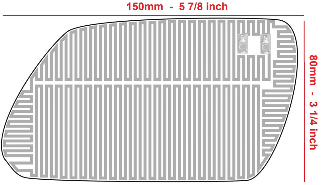 Medium Rhombus Heater Grid for Sideview Mirror Glass - Right