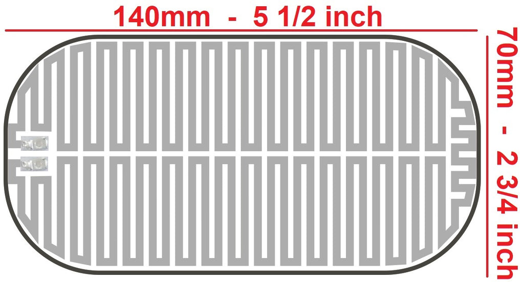 Medium Rectangle Heater Grid for Sideview Mirror Glass