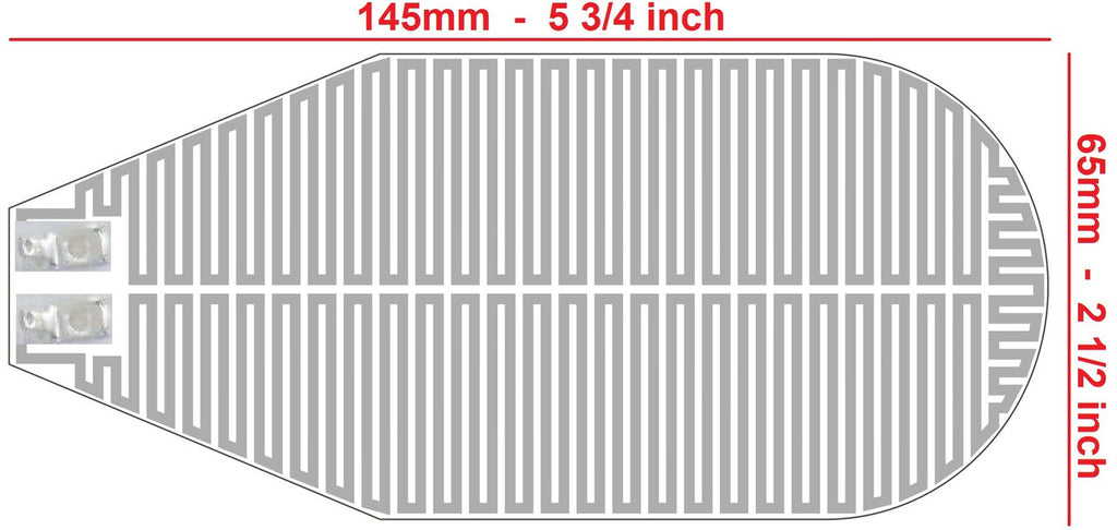Medium Oval Heater Grid for Sideview Mirror Glass - Center