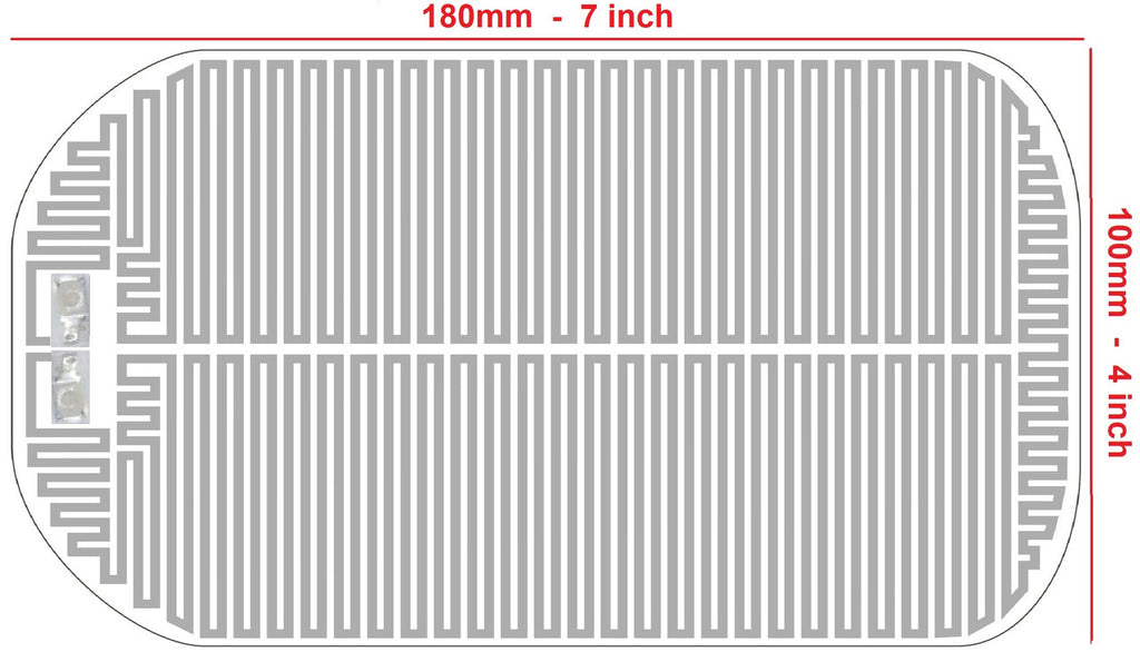 Extra Large Rectangle Heater Grid for Sideview Mirror Glass