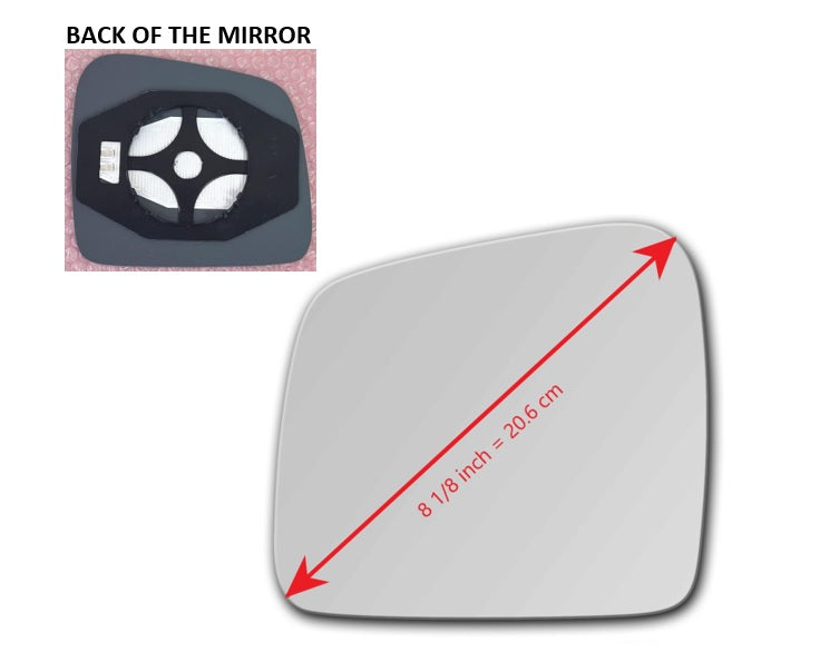 Heated Mirror Glass With Plastic Backing Plate Attached for Dodge Durango 2011 - 2021