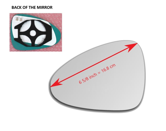 Heated Mirror Glass With Plastic Backing Plate Attached for Porsche Panamera  2010 - 2016