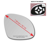 Heated Mirror Glass With Plastic Backing Plate Attached for Volkswagen Tiguan 2009 - 2017