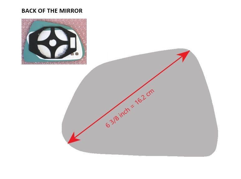 Heated Mirror Glass with Plastic Backing Plate Attached for Tesla Model 3 2017 - 2023