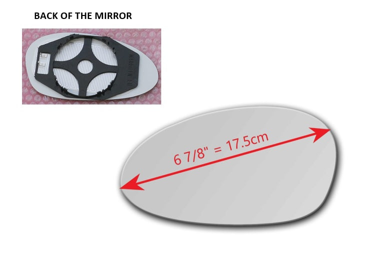 Heated Mirror Glass With Plastic Backing Plate Attached for BMW 128I 2008 - 2009