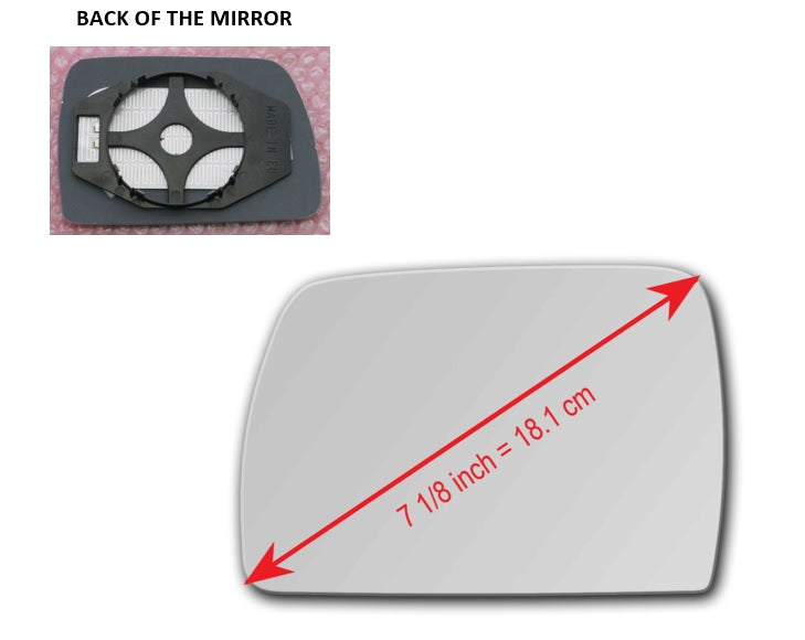 Heated Mirror Glass With Plastic Backing Plate Attached for BMW X3 2004 - 2009