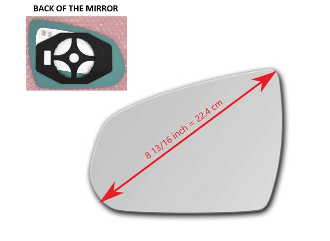 Heated Mirror Glass With Plastic Backing Plate Attached for Cadillac SRX 2010 - 2016