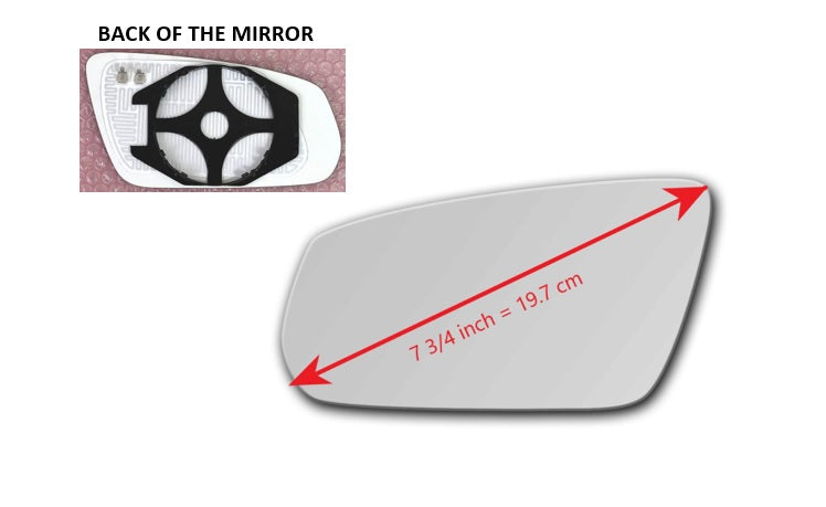 Heated Mirror Glass With Plastic Backing Plate Attached for Ford Mustang 2010 - 2014