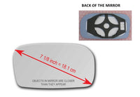Heated Mirror Glass with Plastic Backing Plate Attached for Honda Civic 2002 - 2005