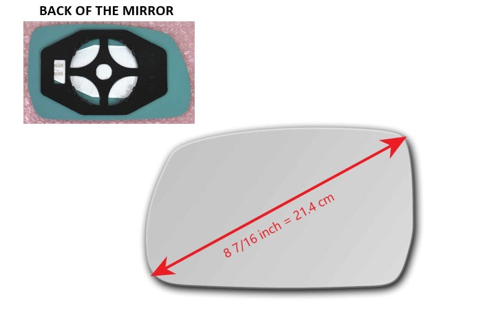 Heated Mirror Glass With Plastic Backing Plate Attached for Hyundai Tucson 2010 - 2015