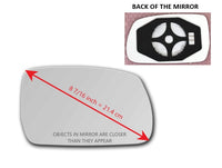 Heated Mirror Glass With Plastic Backing Plate Attached for Hyundai Tucson 2010 - 2015