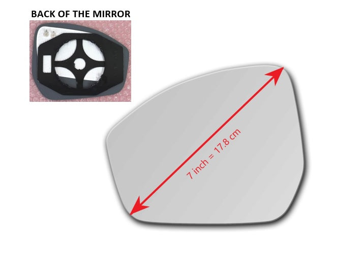 Heated Mirror Glass With Plastic Backing Plate Attached for Land Rover Discovery Sport 2015 - 2022