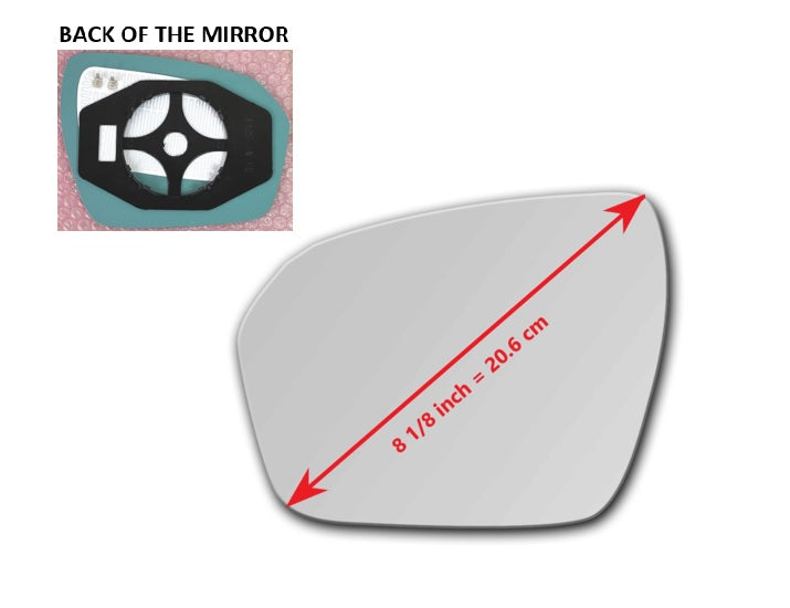 Heated Mirror Glass With Plastic Backing Plate Attached for Land Rover Range Rover Evoque 2012 - 2013