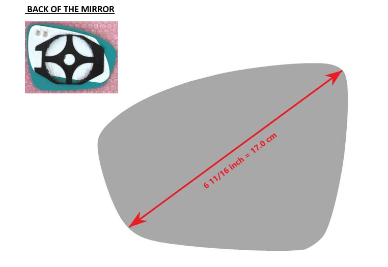 Heated Mirror Glass with Plastic Backing Plate Attached for Nissan Altima 2019 - 2022