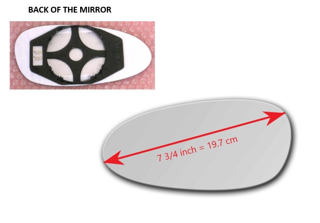 Heated Mirror Glass with Plastic Backing Plate Attached for Porsche 911 2005 - 2009