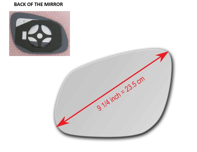 Heated Mirror Glass with Plastic Backing Plate Attached for Porsche Cayenne 2002 - 2006