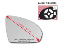 Heated Mirror Glass With Plastic Backing Plate Attached for Smart Fortwo 2008 - 2016