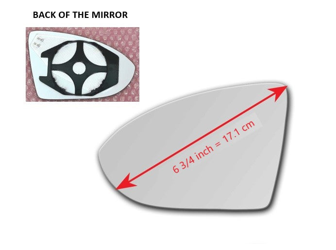 Heated Mirror Glass With Plastic Backing Plate Attached for Volkswagen Jetta 2019 - 2024
