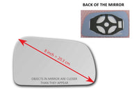 Heated Mirror Glass with Plastic Backing Plate Attached for Hyundai Tucson 2005 - 2009