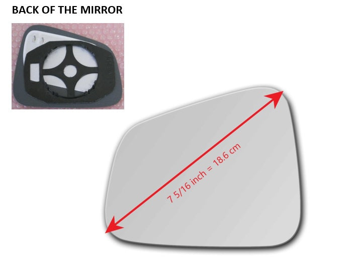 Heated Mirror Glass with Plastic Backing Plate Attached for Buick Encore 2013 - 2021