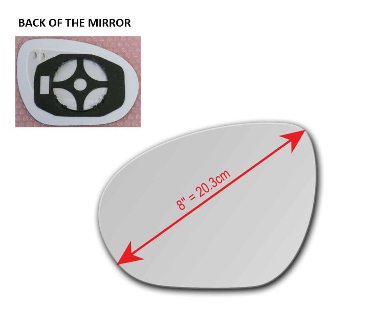 Heated Mirror Glass With Plastic Backing Plate Attached for Nissan Juke 2011 - 2014