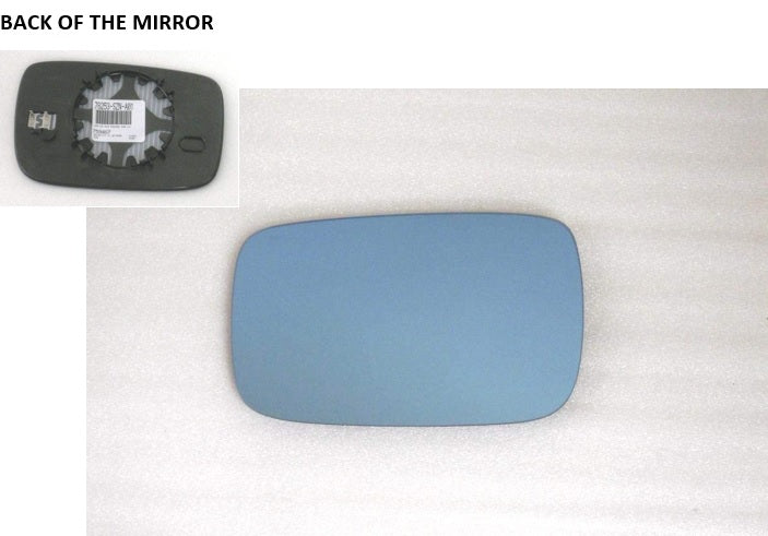 Factroy Original Heated Blue Tinted Mirror Glass with Plastic Backing Plate Attached for Acura ZDX 2010 - 2013