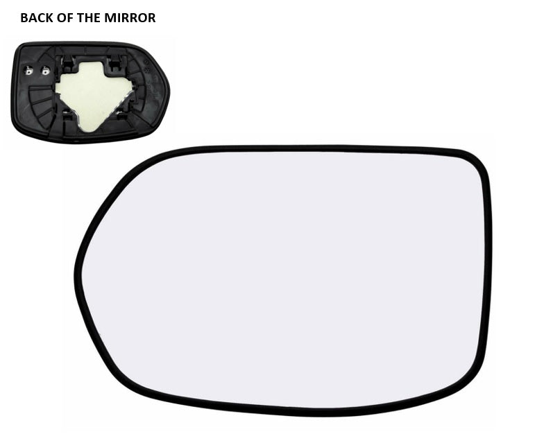 Factroy Original Heated Blue Tinted Mirror Glass with Plastic Backing Plate Attached for Honda CR-V 2007 - 2011